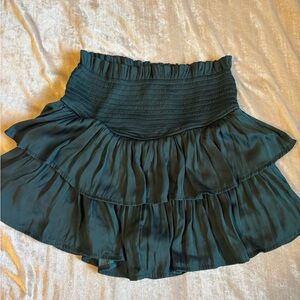 Altar'd State Dark Teal Tiered Ruffle Mini Skirt
